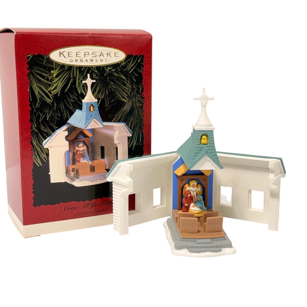 1996 Hallmark Keepsake Ornament Come All Ye Faithful Church Nativity Ken Crow